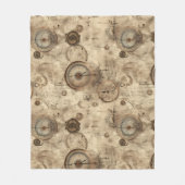 Grunge rustieke Steampunk klok (11) Fleece Deken (Voorkant)