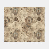 Grunge rustieke Steampunk klok (11) Fleece Deken (Voorkant (Horizontaal))