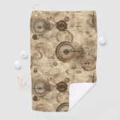 Grunge rustieke Steampunk klok (11) Golfhanddoek (Insitu)