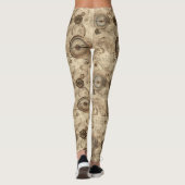 Grunge rustieke Steampunk klok (11) Leggings (Achterkant)