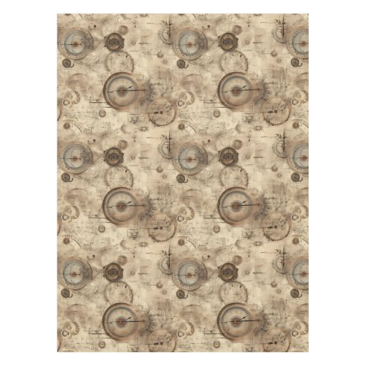 Grunge rustieke Steampunk klok (11) Tafelkleed (Voorkant)