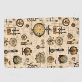 Grunge rustieke Steampunk klok (13) Golfhanddoek (Horizontaal)
