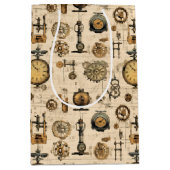 Grunge rustieke Steampunk klok (13) Medium Cadeauzakje (Voorkant)