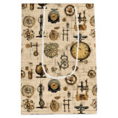 Grunge rustieke Steampunk klok (13) Medium Cadeauzakje (Achterkant)