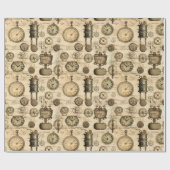 Grunge rustieke Steampunk klok (14) Cadeaupapier (Vlak)