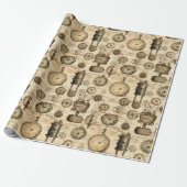 Grunge rustieke Steampunk klok (14) Cadeaupapier (Uitgerold)