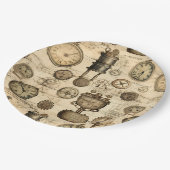 Grunge rustieke Steampunk klok (14) Papieren Bordje (Gekanteld)