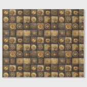 Grunge rustieke Steampunk klok (15) Cadeaupapier (Vlak)