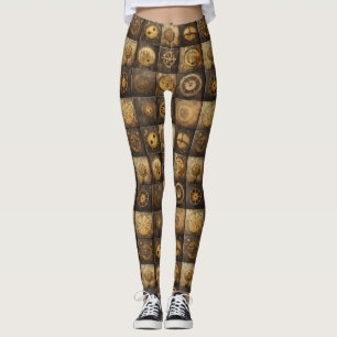 Grunge rustieke Steampunk klok (15) Leggings
