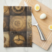 Grunge rustieke Steampunk klok (15) Theedoek (Quarter Fold)