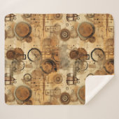 Grunge Rustieke Steampunk Klok (1) Sherpa Deken (Voorkant (horizontaal))