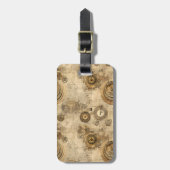 Grunge Rustieke Steampunk Klok (2) Bagagelabel (Voorkant verticaal)