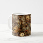 Grunge Rustieke Steampunk Klok (3) Koffiemok (Voorkant links)