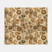 Grunge rustieke Steampunk klok (4) Fleece Deken (Voorkant (Horizontaal))