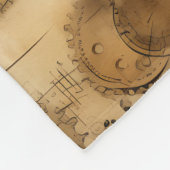 Grunge rustieke Steampunk klok (4) Fleece Deken (Hoek)