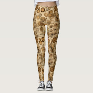 Grunge rustieke Steampunk klok (4) Leggings
