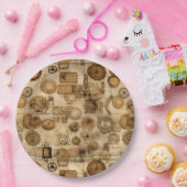 Grunge rustieke Steampunk klok (4) Papieren Bordje (Feest)