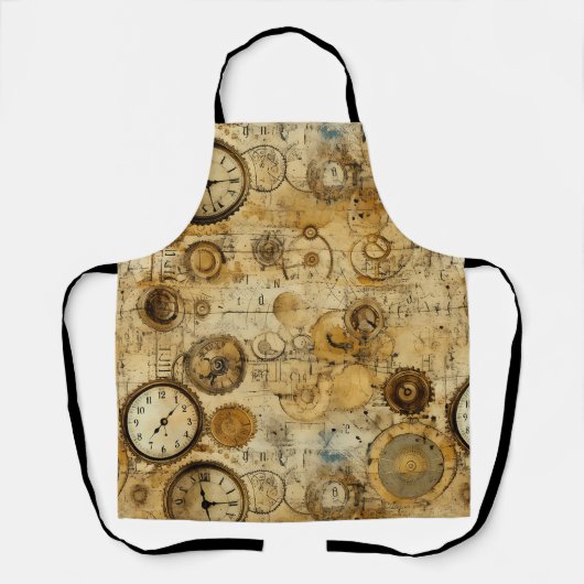 Grunge Rustieke Steampunk Klok (5) Schort (Voorkant)