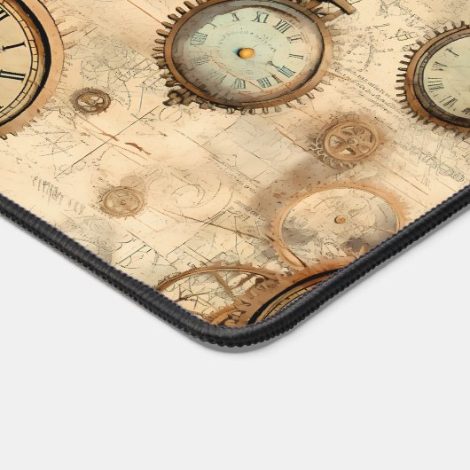 Grunge rustieke Steampunk klok (6) Bureaumat (Hoek)