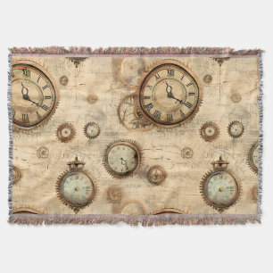 Grunge rustieke Steampunk klok (6) Deken