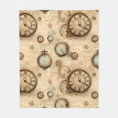 Grunge rustieke Steampunk klok (6) Fleece Deken (Voorkant)