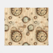 Grunge rustieke Steampunk klok (6) Fleece Deken (Voorkant (Horizontaal))