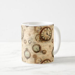 Grunge rustieke Steampunk klok (6) Koffiemok
