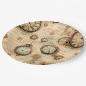 Grunge rustieke Steampunk klok (6) Papieren Bordje (Gekanteld)