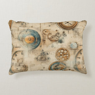 Grunge Rustieke Steampunk Klok (7) Accent Kussen