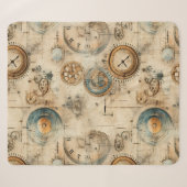 Grunge Rustieke Steampunk Klok (7) Sherpa Deken (Voorkant (horizontaal))