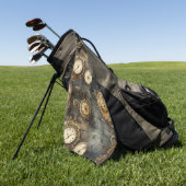 Grunge rustieke Steampunk klok (8) Golfhanddoek (Groen)