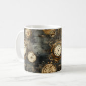 Grunge rustieke Steampunk klok (8) Koffiemok (Voorkant links)