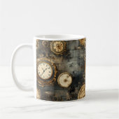 Grunge rustieke Steampunk klok (8) Koffiemok (Links)