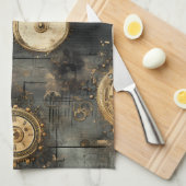 Grunge rustieke Steampunk klok (8) Theedoek (Quarter Fold)