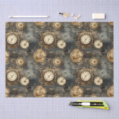 Grunge rustieke Steampunk klok (8) Tissuepapier (Craft)