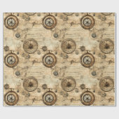 Grunge Rustieke Steampunk Klok (9) Cadeaupapier (Vlak)