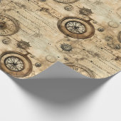 Grunge Rustieke Steampunk Klok (9) Cadeaupapier (Hoek)
