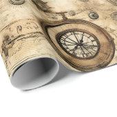 Grunge Rustieke Steampunk Klok (9) Cadeaupapier (Rol Hoek)