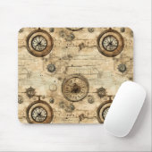 Grunge Rustieke Steampunk Klok (9) Muismat (Met muis)