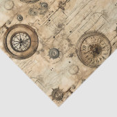 Grunge Rustieke Steampunk Klok (9) Tissuepapier (Detail)
