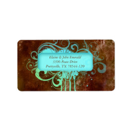 Grunge rustieke vintage bruiloft adres label