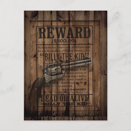 Grunge rustieke western Billy het kind beloning pi Briefkaart (Voorkant)