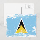 Grunge Saint Lucia vlag Briefkaart (Voorkant / Achterkant)