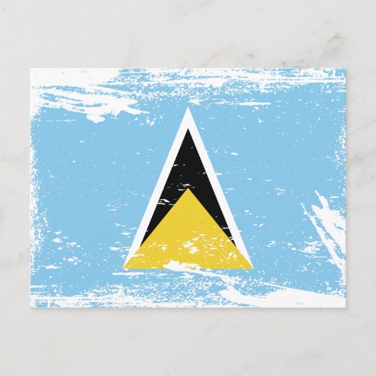 Grunge Saint Lucia vlag Briefkaart (Voorkant)