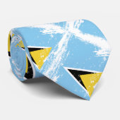 Grunge Saint Lucia vlag Stropdas (Opgerold)