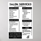 Grunge Salon Menu Poster (Voorkant)