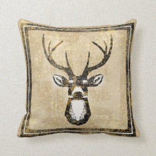 Grunge Sand Camo Buck Deer Pillow Kussen