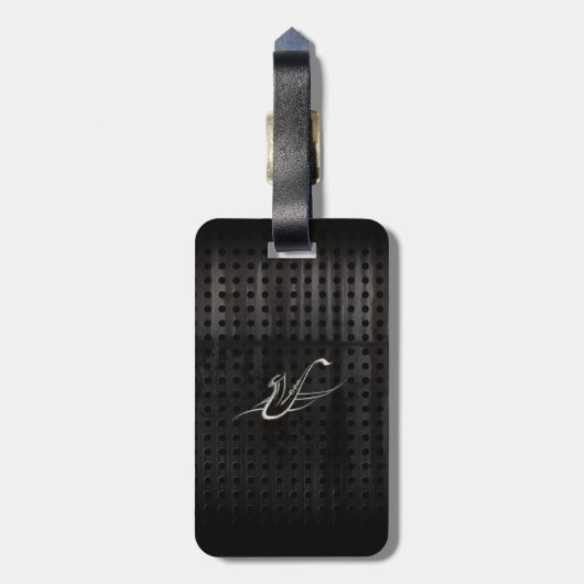 Grunge Saxofoon Bagagelabel (Achterkant verticaal)