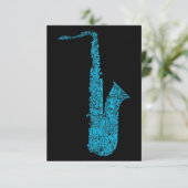 grunge-saxofoon kaart (Staand voorkant)
