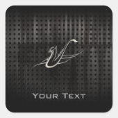 Grunge Saxofoon Vierkante Sticker (Voorkant)